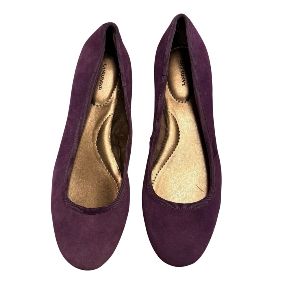 Lands' End Plum Purple Suede Ballet Flats